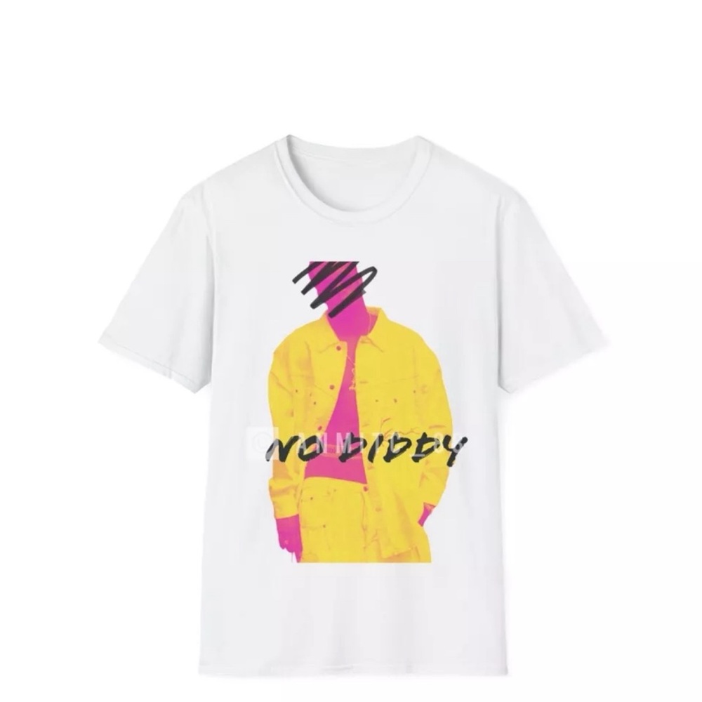 “No Diddy” graphic color block tee- unisex- choose your size